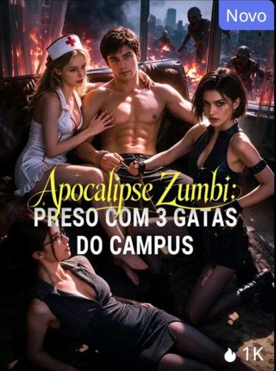 Capa da minisserie Apocalipse Zumbi: Preso com 3 Gatas do Campus